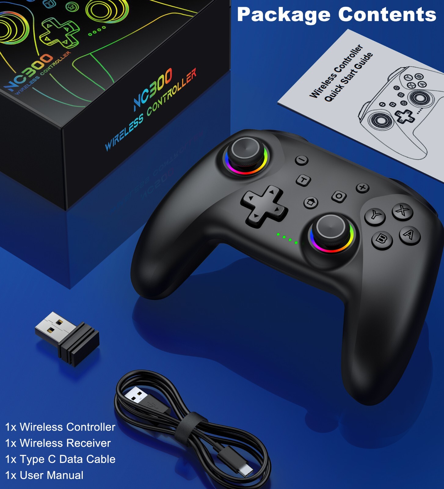 Wireless Controller for PC,Switch OLED/Lite,iOS,Android Bluetooth Controller