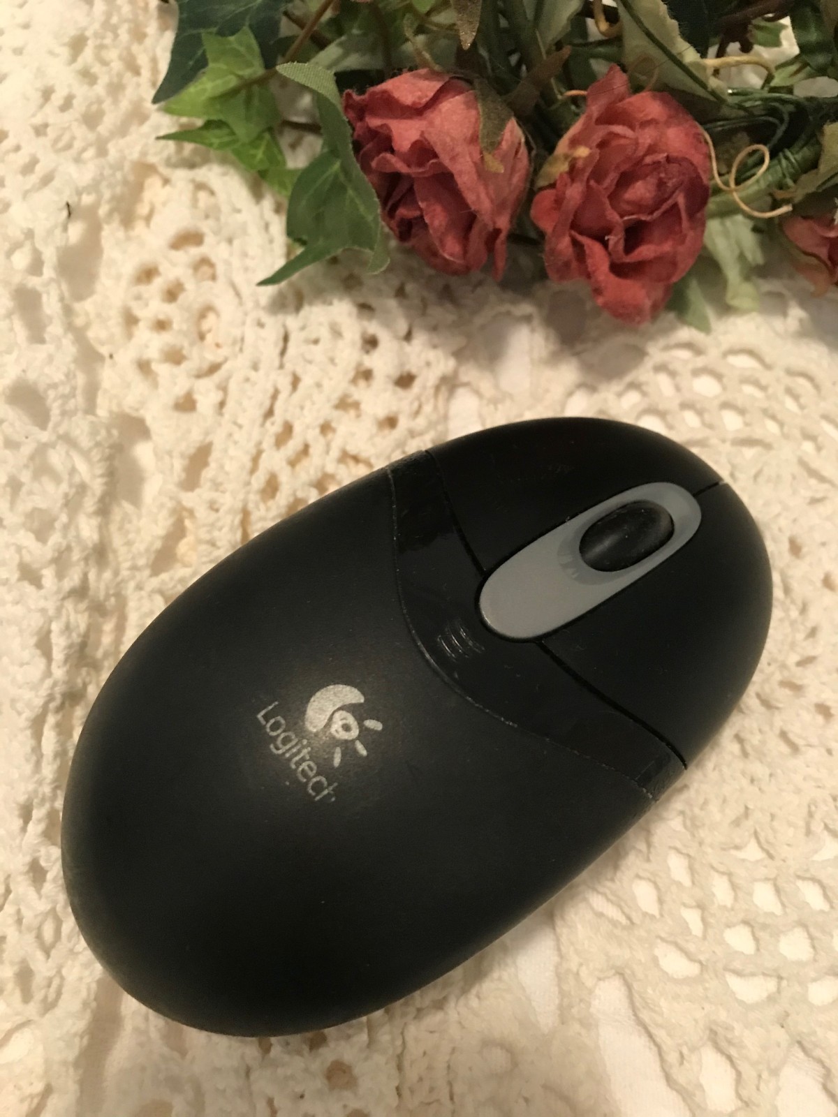 ✨️ Wireless Mouse Logitech M-RAF95 Black 2-Button Optical w Scroll Wheel