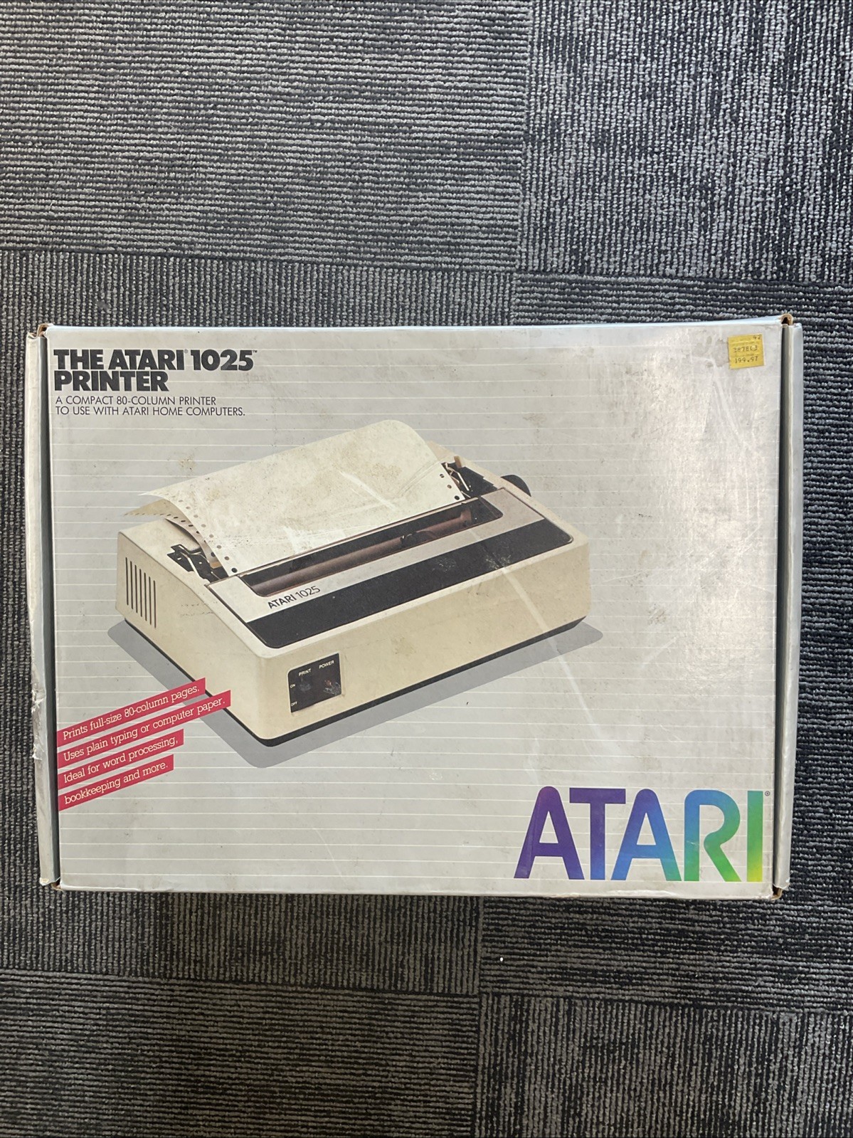 Atari 1025 Printer - In Box - Power On - Untested - Cables - Matching Serials