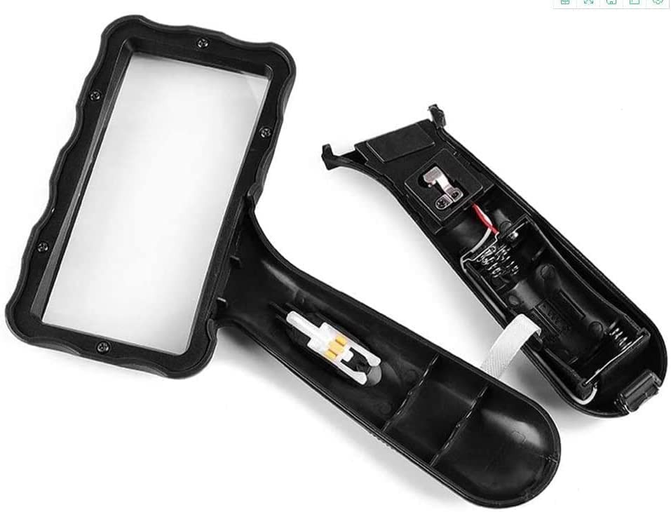 Goodforyou Hand-Held Rectangular Magnifying Glass Led Light Magnifier 10X