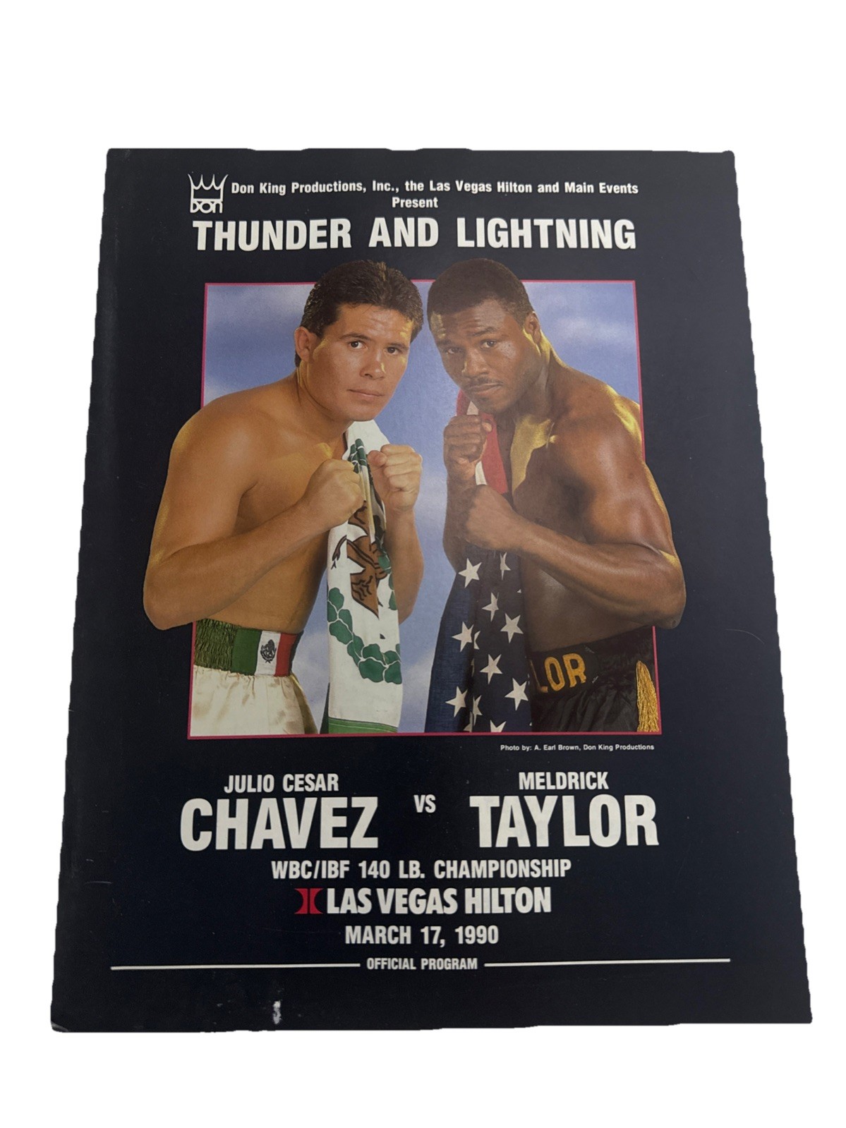 Vintage Julio Cesar Chavez vs. Meldrick Taylor Boxing Fight Program Scorebook