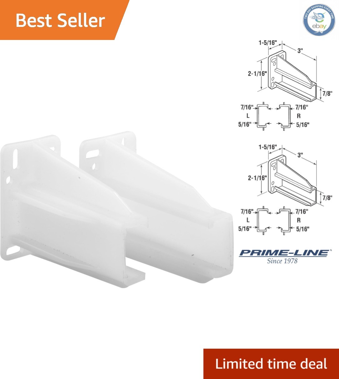 White Plastic Rear Drawer Track Back Plates - 75 lb Capacity, Quick Installation
