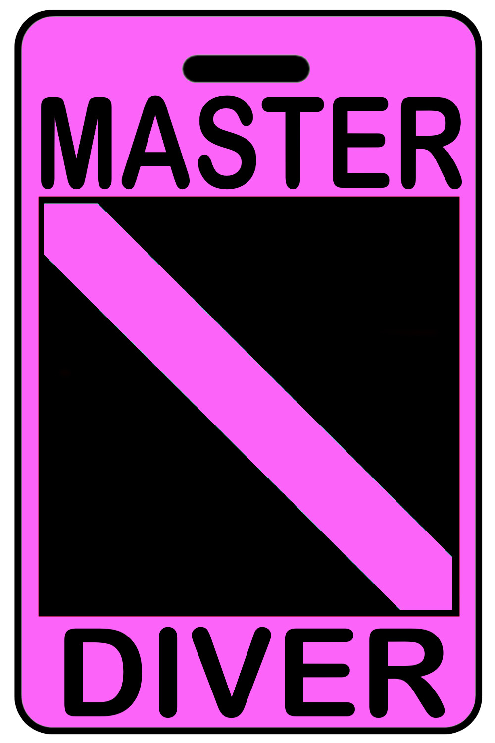 Hi-Viz Pink MASTER DIVER SCUBA Diving Luggage/Gear Bag Tag - New