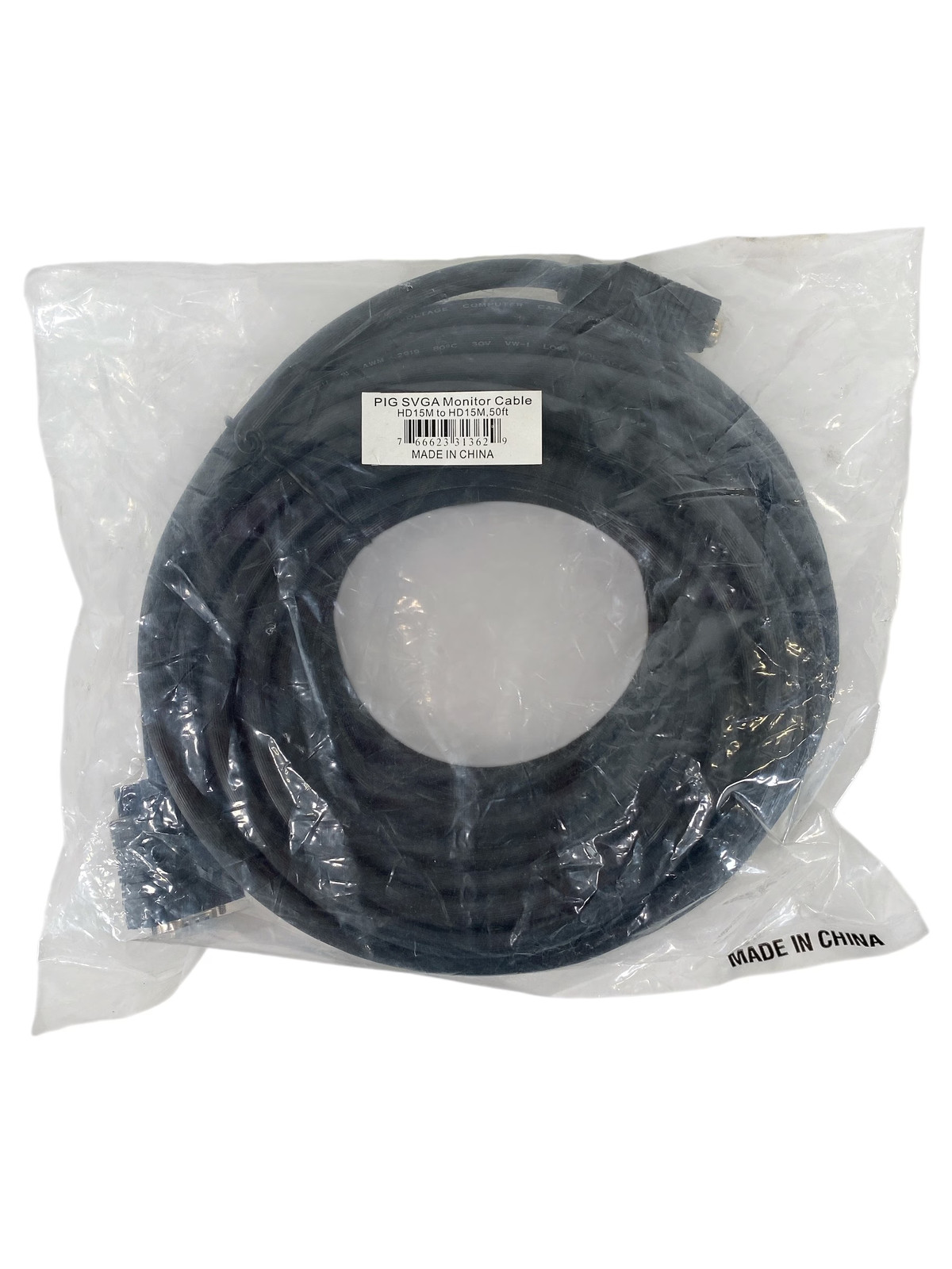 50ft SVGA Monitor Cable with HD15 Male/Male Connector *New*