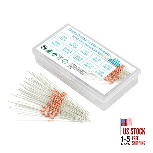NTC Thermistors Resistors MF58 3950B 10 Values 100 PCS Glass Sealed