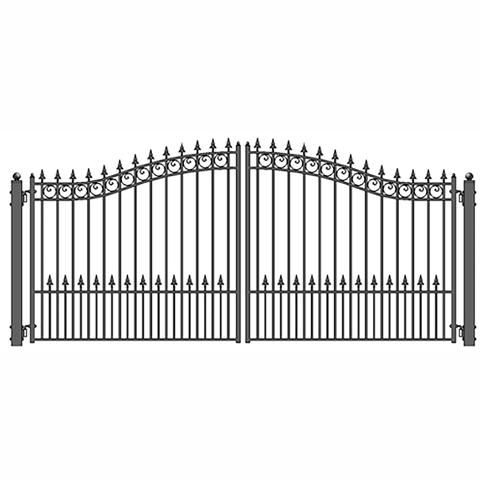 ALEKO Garden Yard Privacy Steel Dual Driveway Gate 12 ft Prague Style Black
