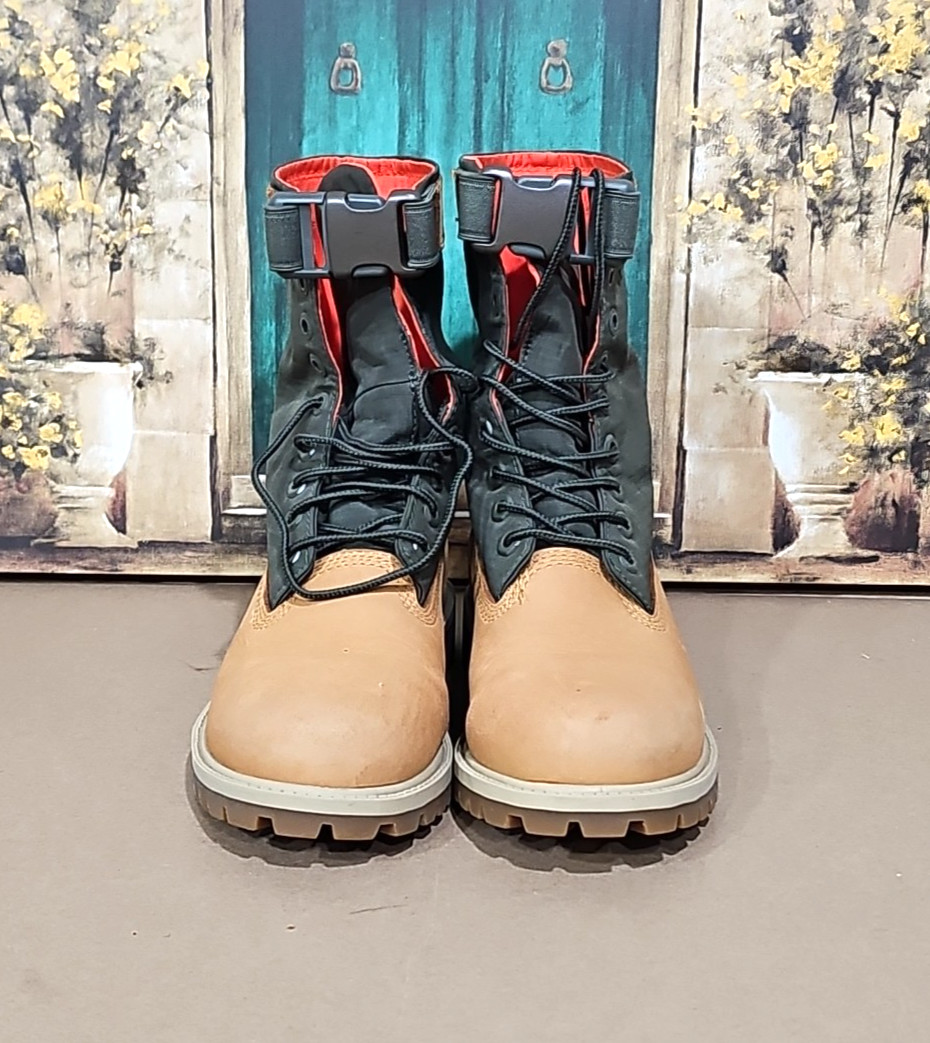 Timberland Boots Juniors Size 5 US PREMIUM 6" GAITER Boots Green Wheat Nubuck