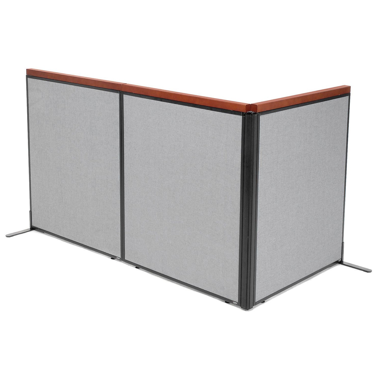 36-1/4"W x 43-1/2"H Deluxe Freestanding 3-Panel Corner Room Divider Gray