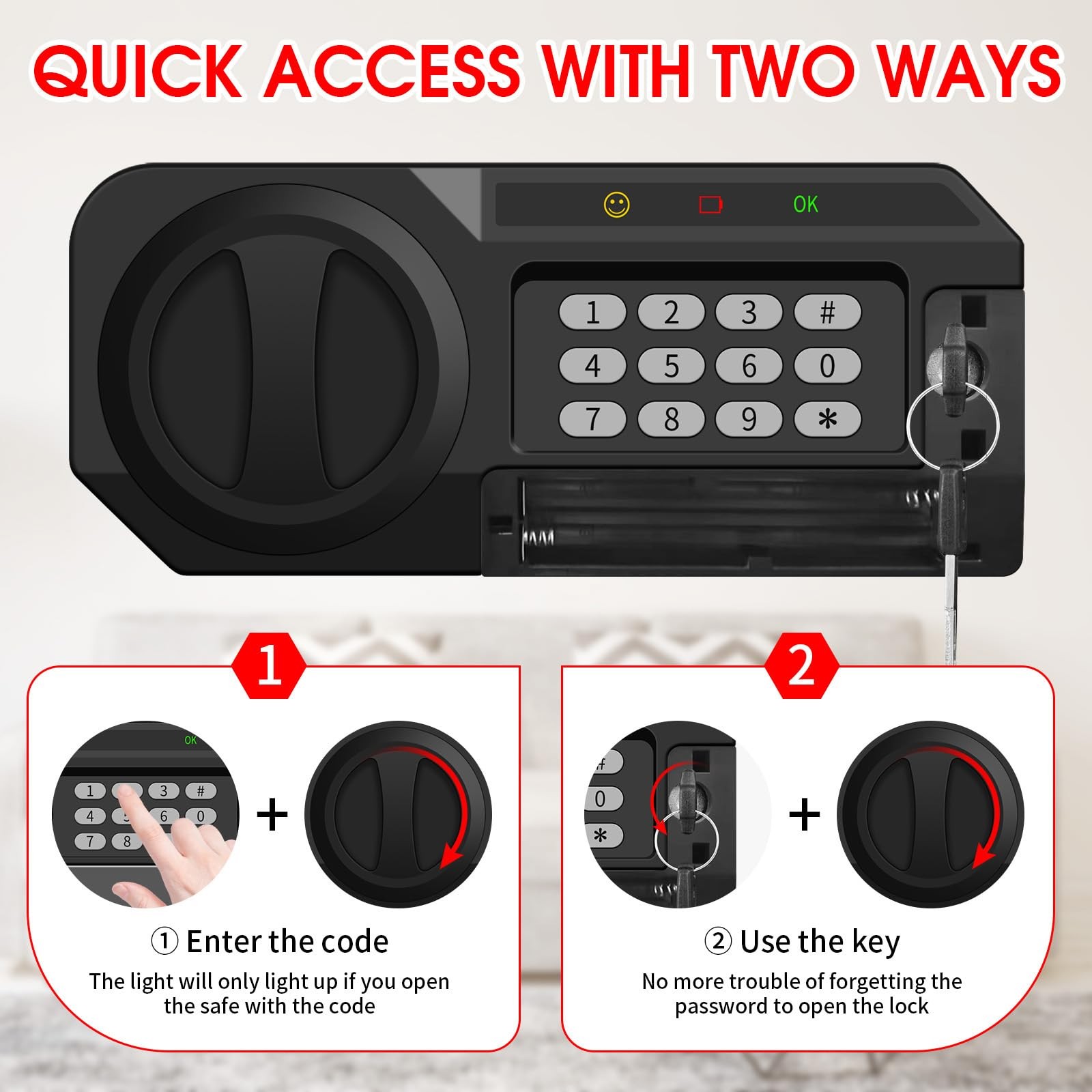 1.2 Cub Small Fireproof Safe for Home, Personal Fire Box CUFT, Black