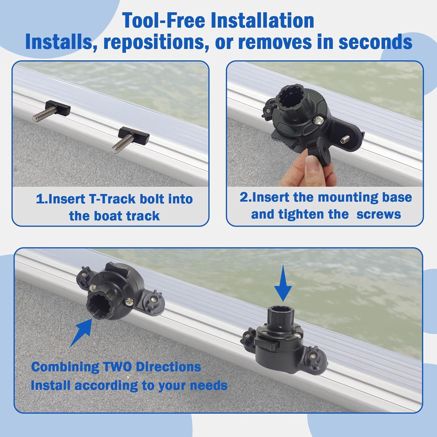 Universal Trolling Motor Stabilizer Bracket, Quick Release, Adjustable Support M