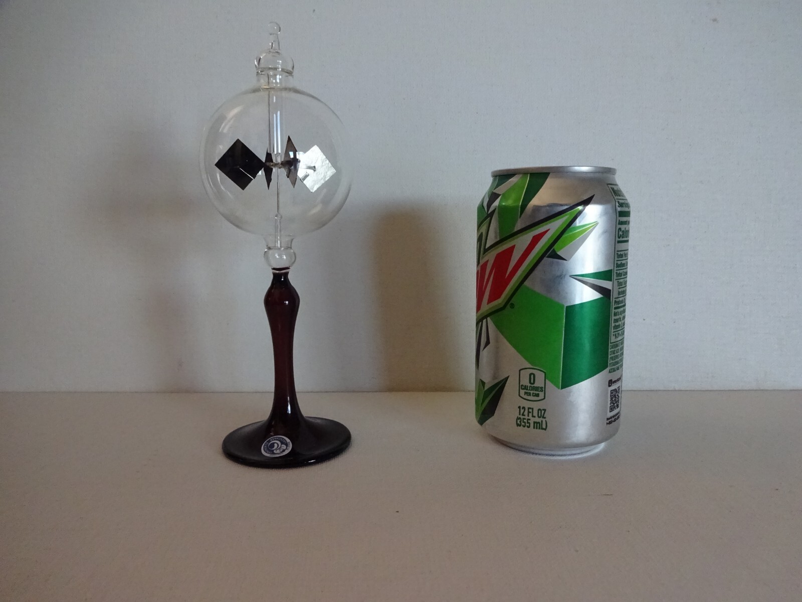 SOLAR RADIOMETER, CROOKES, LIGHTMILL - Clear Globe, dark Purple stem - SMALL