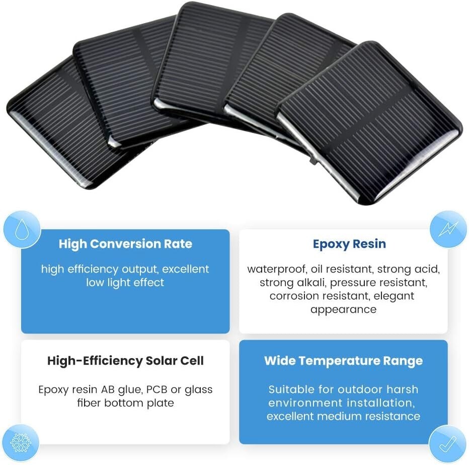 10pcs High Efficiency Monocrystalline Solar Cells DIY Kit - Compact 2V Power