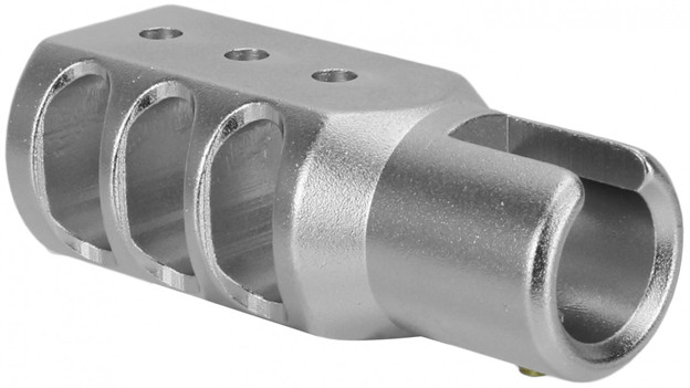 Slip On Ruger 10/22 1022 Muzzle Brake Tanker Style Aluminum Silver Color Bolt On