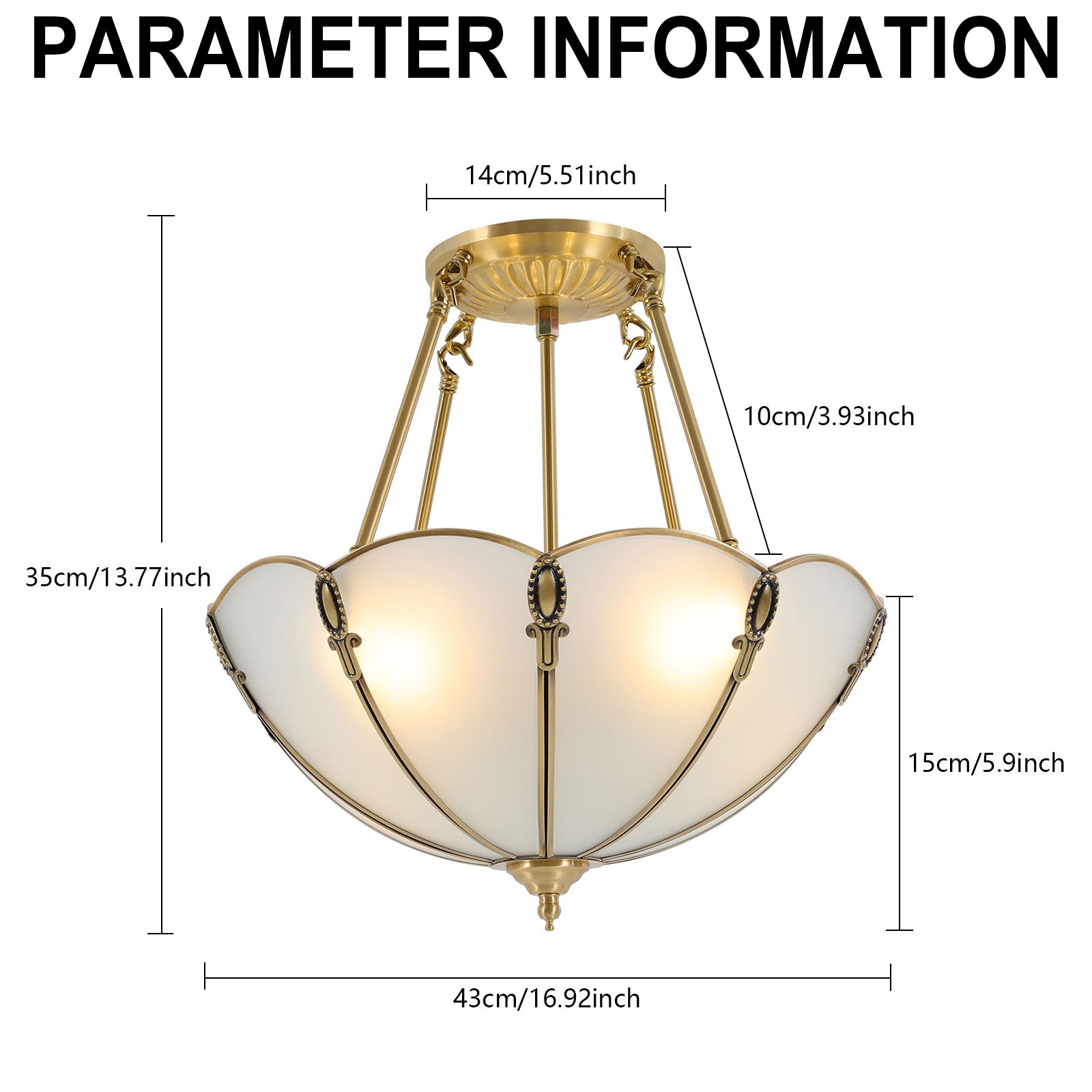 Retro Pendant Lamp 110V Hanging Chandelier 4 Lights Antique Style Pendant Light