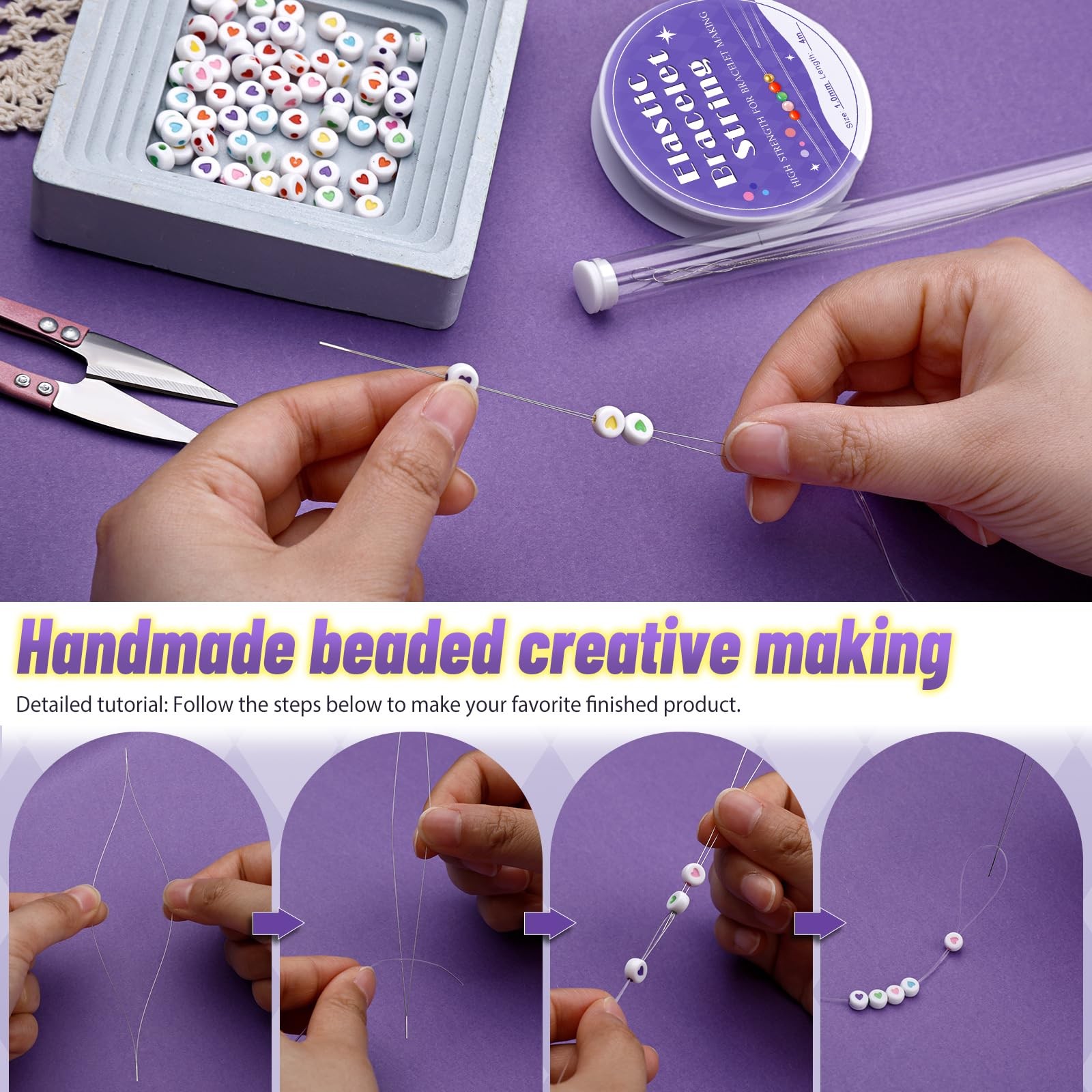 6 Sizes Stretchy Bracelet String, Bead String for Bracelet Making