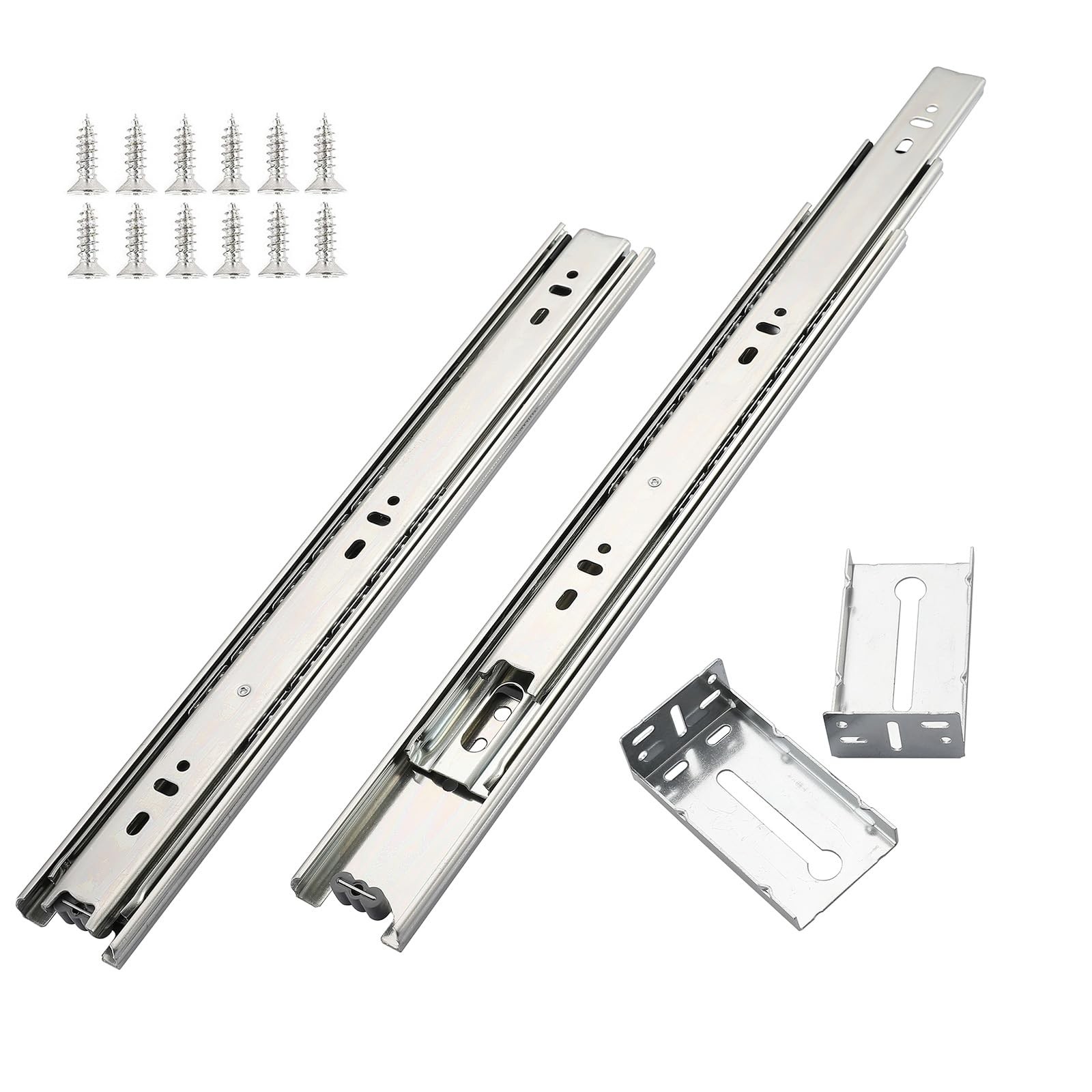 10 Pairs of 22 Inch Full Extension Bearing Side Mount Cabinet Drawer Slides,8...