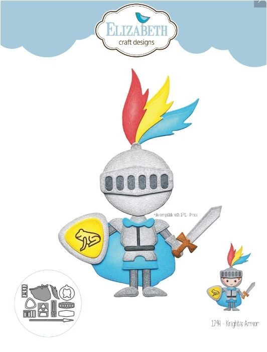 NEW ~ Elizabeth Craft Designs Die Set ~  Knight's Armor ~ #1703