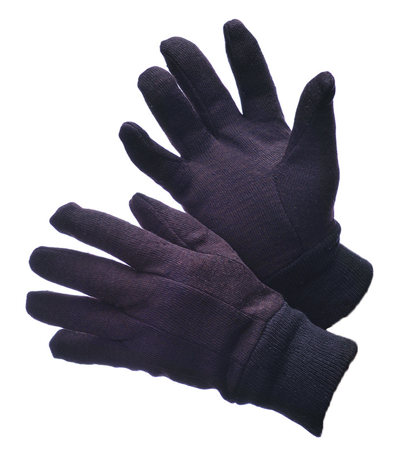 6 PR PREMIUM COTTON BROWN JERSEY WORK GLOVES 8 OZ  LARGE MAN SIZE