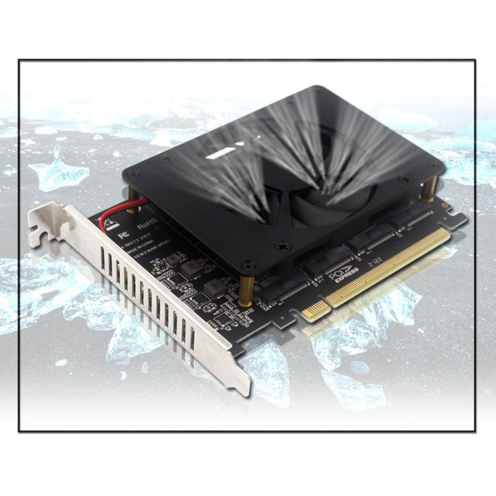 Adapter Card NVME M.2 MKEY PCIE 3.0/4.0 4*32Gbps SSDs Upgrading Accessories