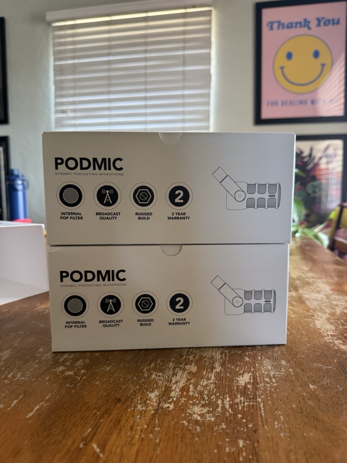 TWO RODE PodMic Dynamic Podcasting Microphones Open Box