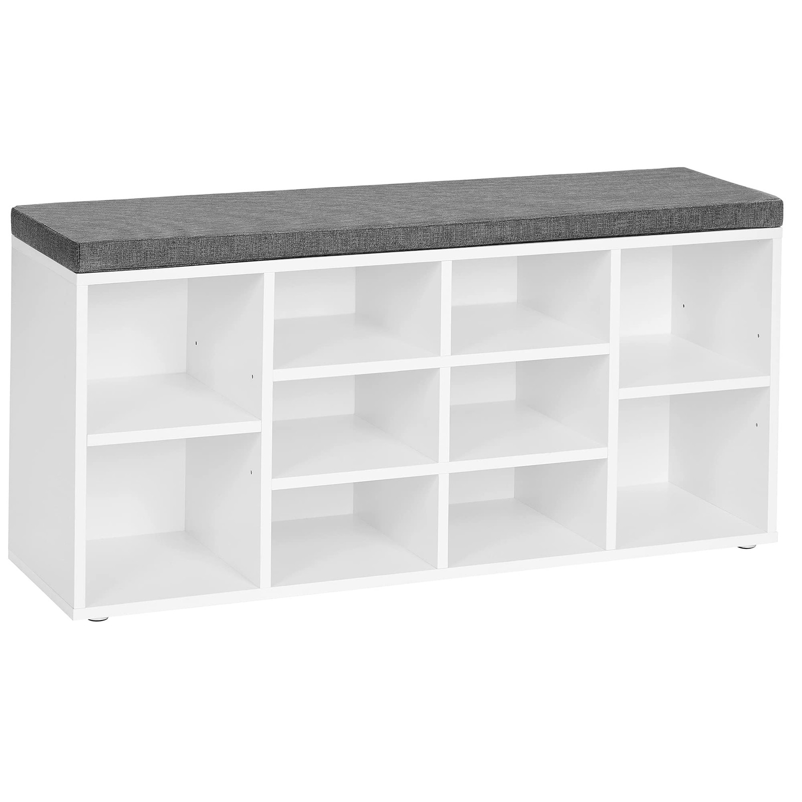 VASAGLE CUSTOS Collection - Shoe Bench, 10 cubbies, Cloud White + Dove Gray