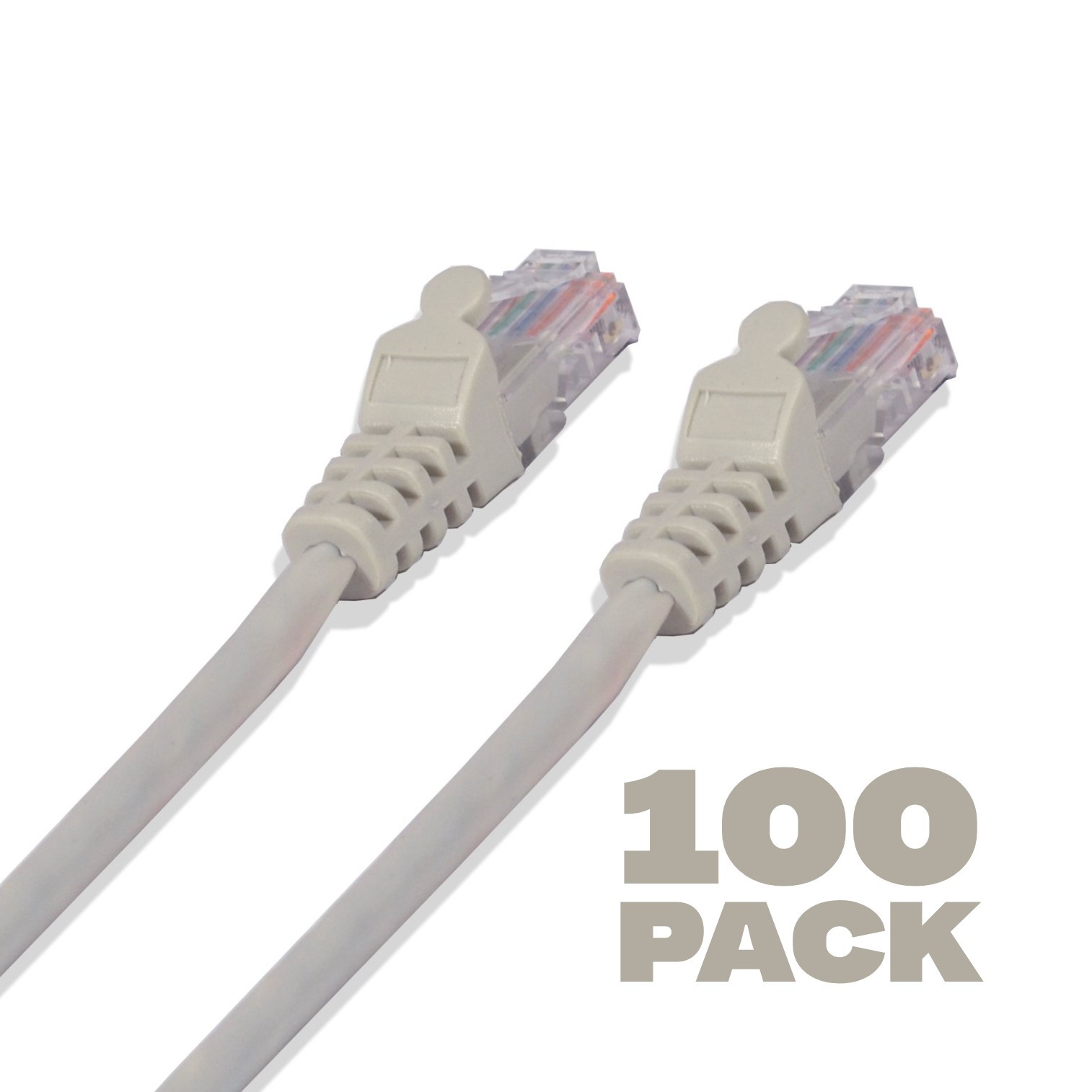100 pack - 2ft Cat6 UTP Ethernet Network Patch Cable RJ45 Lan Patch Cord Gray