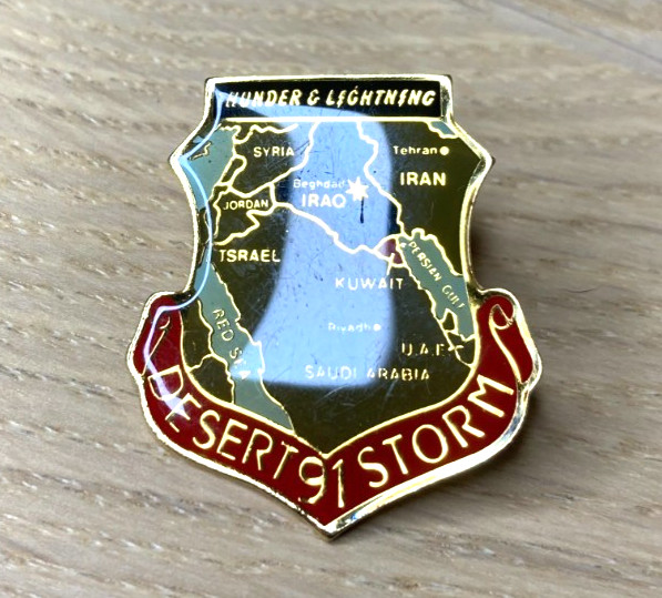 OPERATION DESERT STORM PIN Thunder & Lightning Aries 1991
