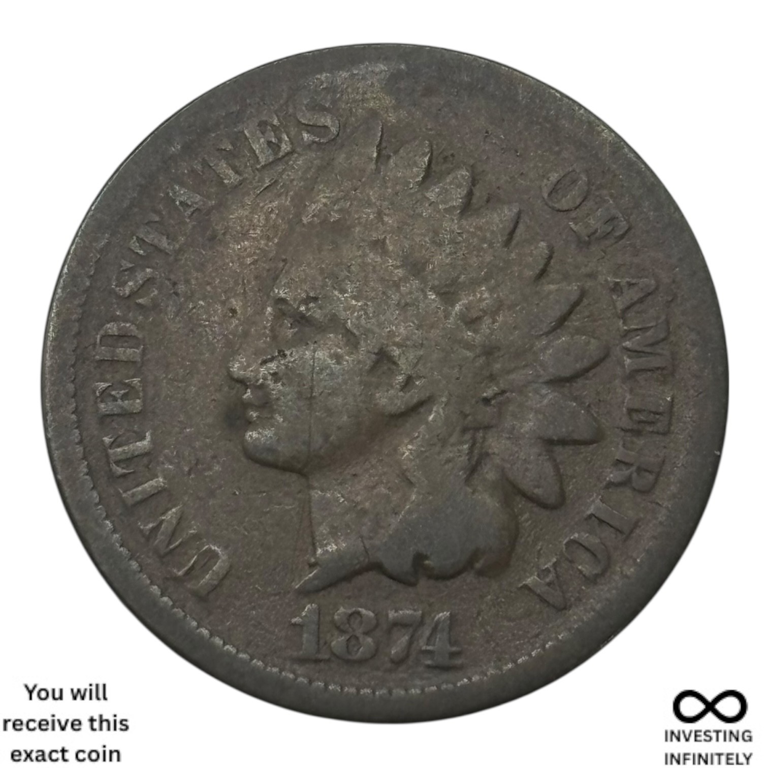 1874 Indian Head Cent X-1352