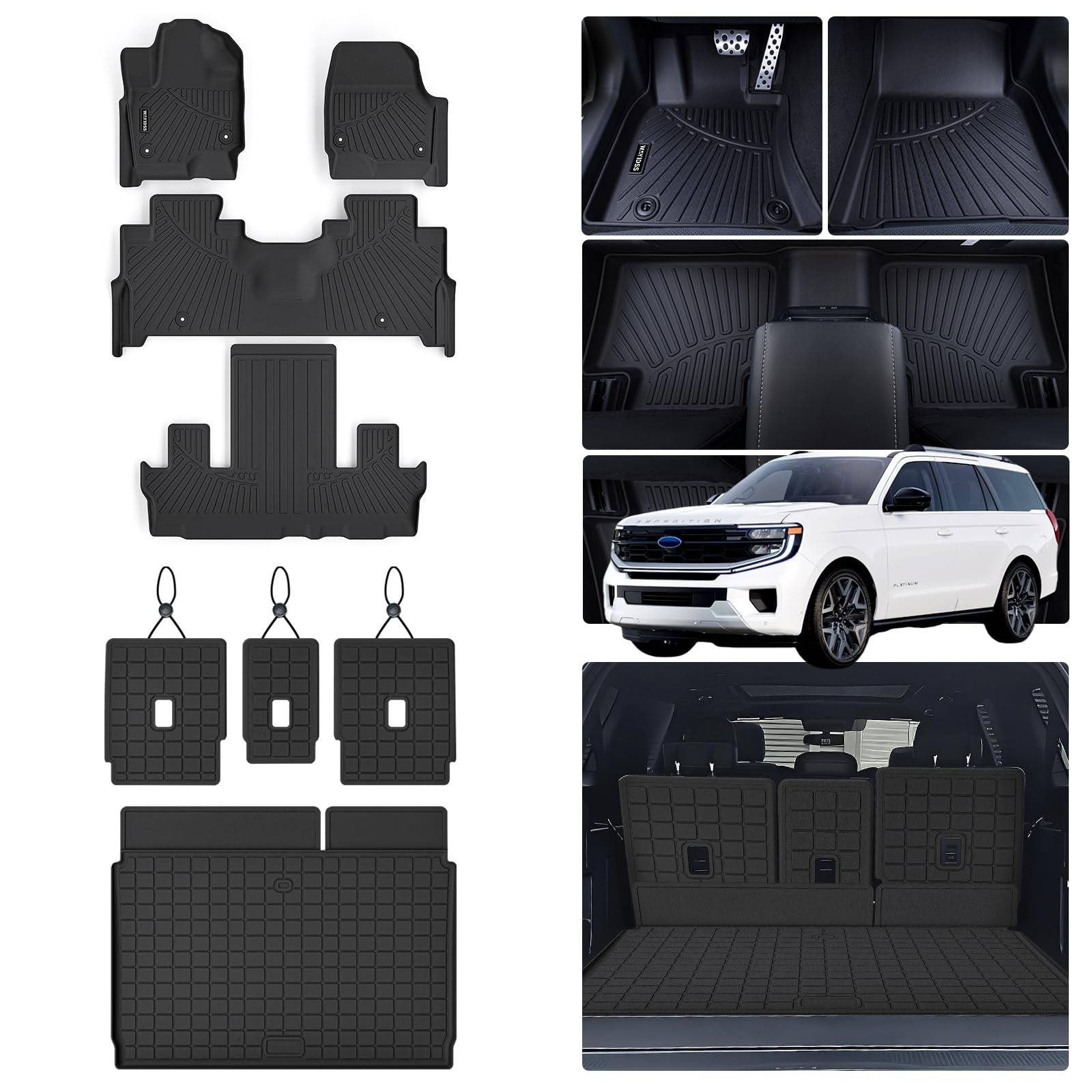 All-New 2025 Floor Mats for Ford Expedition MAX(Only Fit Max 7 Seats / 2nd Ro...
