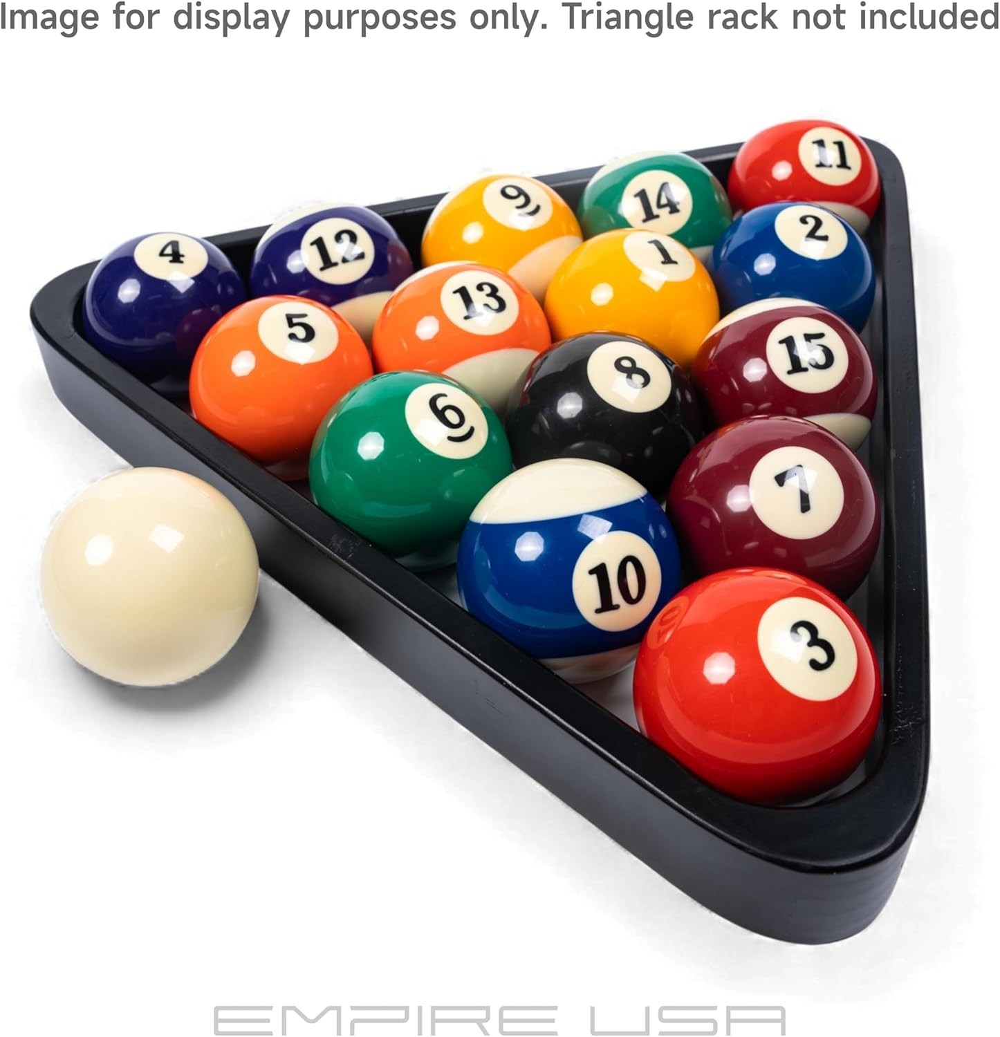 Billiard Pool Balls Set - 2.25 Inch High Poly Resin Assorted Colors