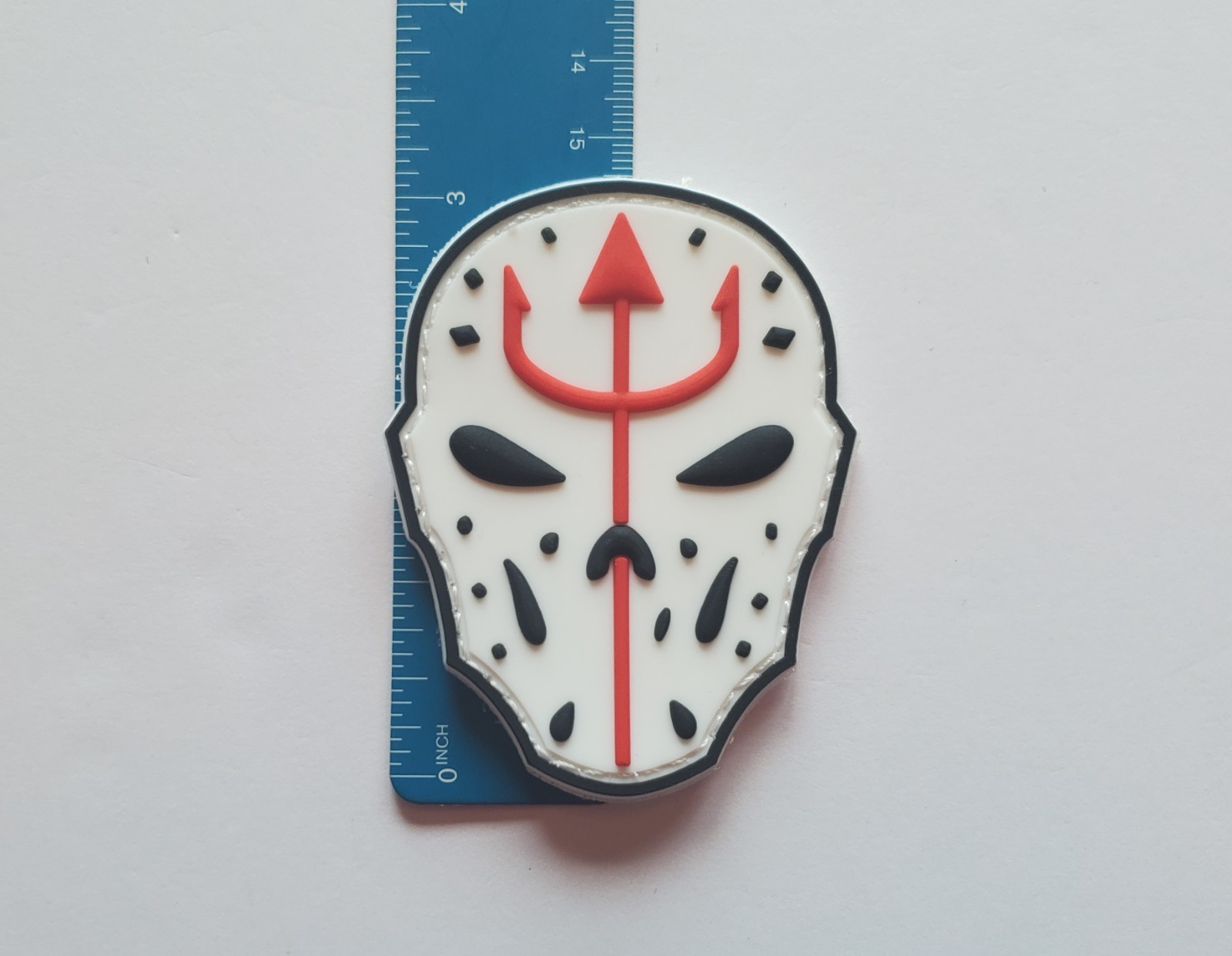 US Navy Seal Team 6 Trident Hockey Mask GITD PVC Morale Patch Hook & Loop Jason