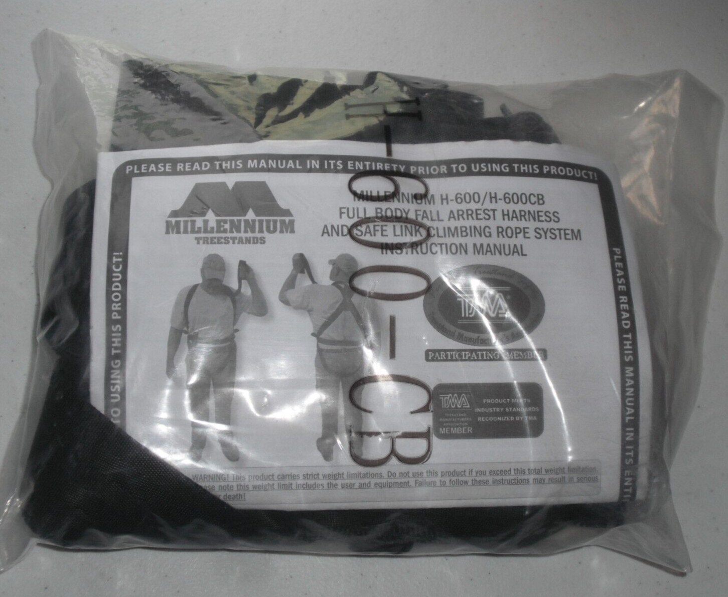 New Millennium Treestands H-600-CB Full-Body Safety Harness & Climbing Rope