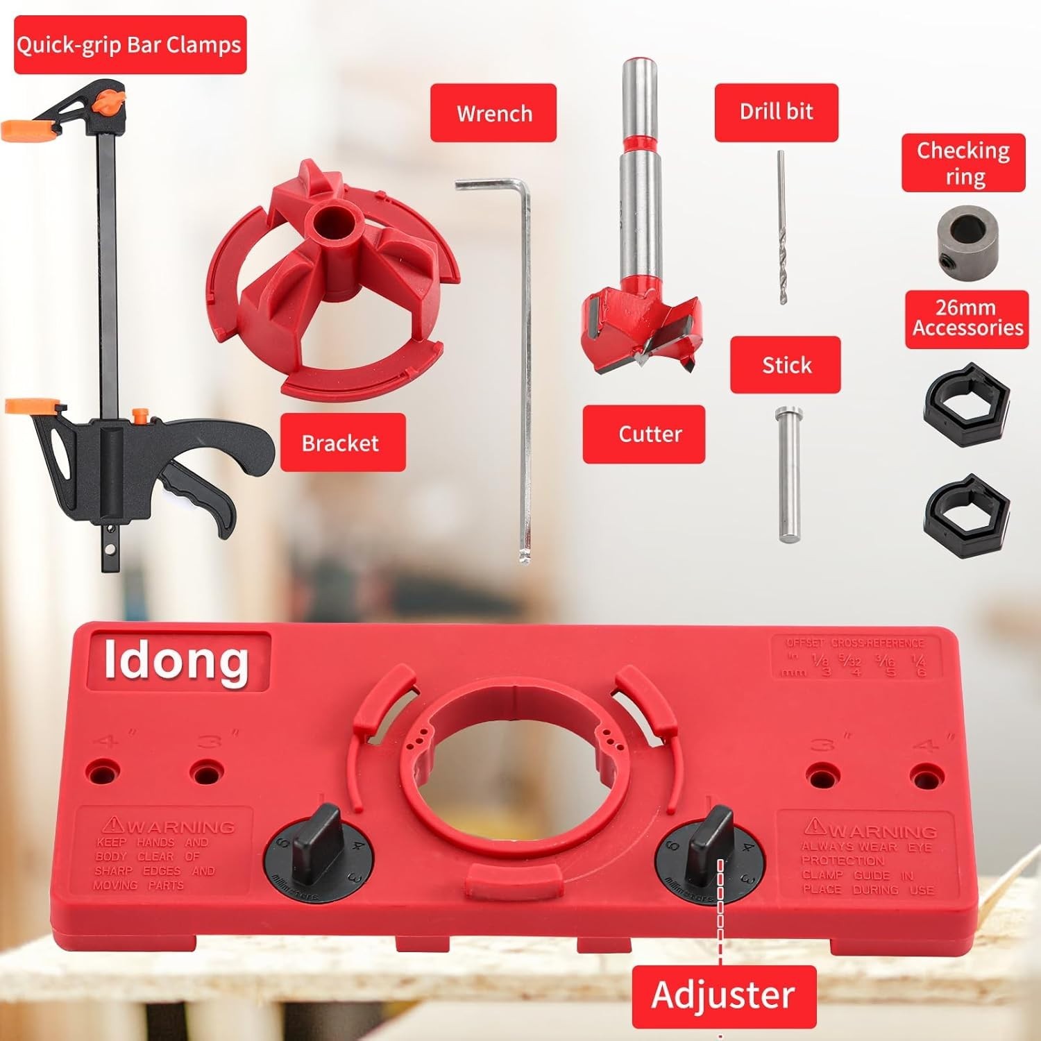 Lightweight 35mm Hinge Drilling Tool with Adjustable Features for Precision Cuts
