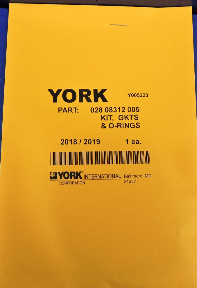 NEW Johnson Controls / York Gasket Kit & O-Rings 028-08312-005 "FREE SHIPPING"