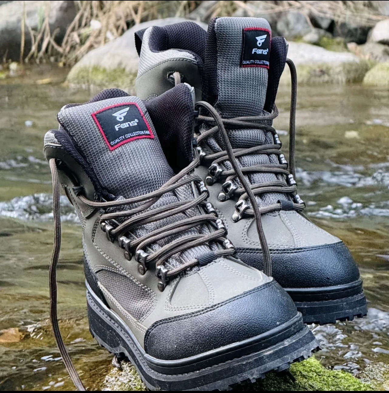 8 Fans Wading Boots for Men,Anti-Slip Rubble Sole Good for Fishing or Hunting.R8