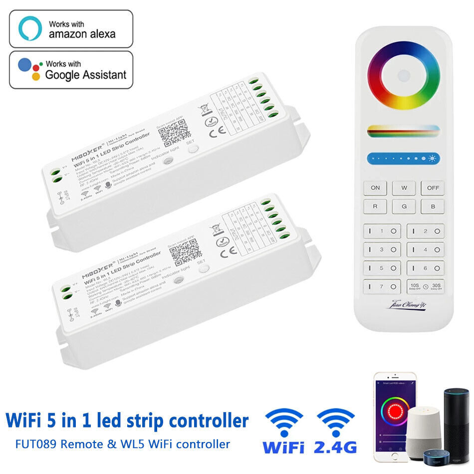 WL5 5in1 WiFi LED Controller RGBW RGB+CCT Alexa-compatible Voice Smart Phone APP