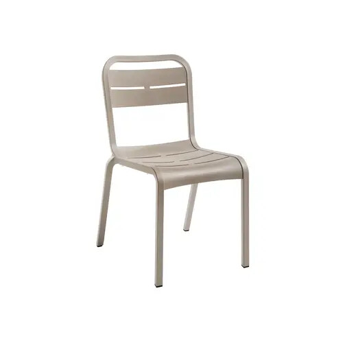 Grosfillex UT011181 Cannes French Taupe Indoor/Outdoor Stacking Chair- 4 Per Set