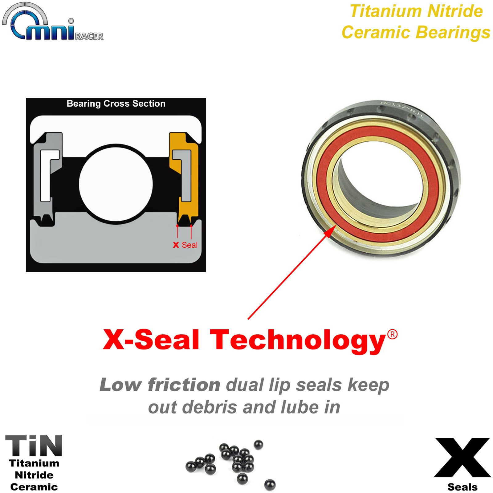 OMNI Racer BSA Threaded TiN CERAMIC Bottom Bracket For SRAM DUB 29MM Cranksets