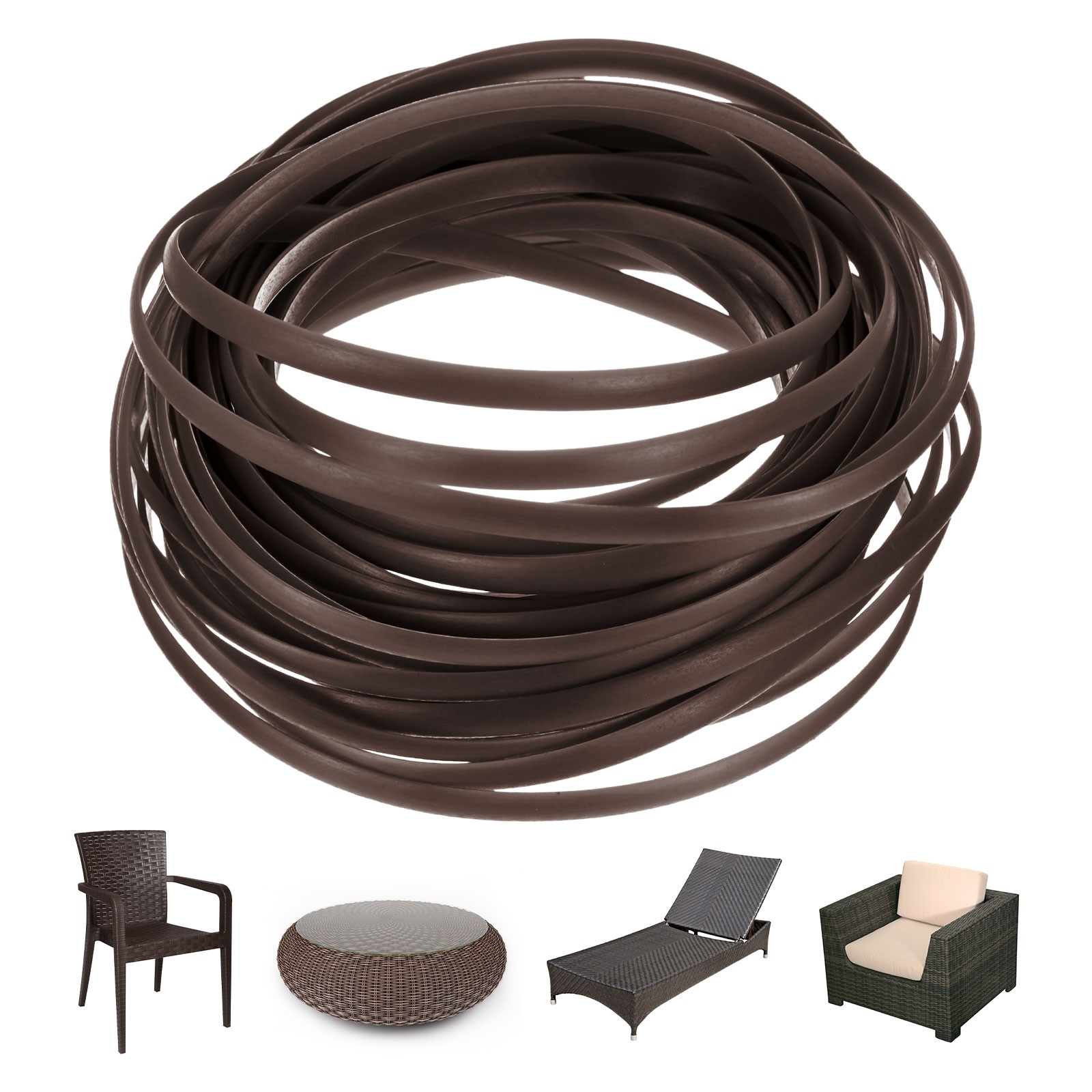 1-Pack Wicker Repair Kit, 5mm x 33ft/10m Plastic Flat Rattan [Brown]