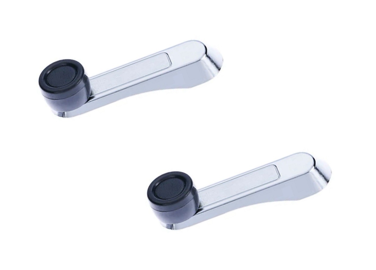 HD 2 pcs WINDOW Crank WINDER Handles Chrome & Black for ISUZU most Truck SUV Car