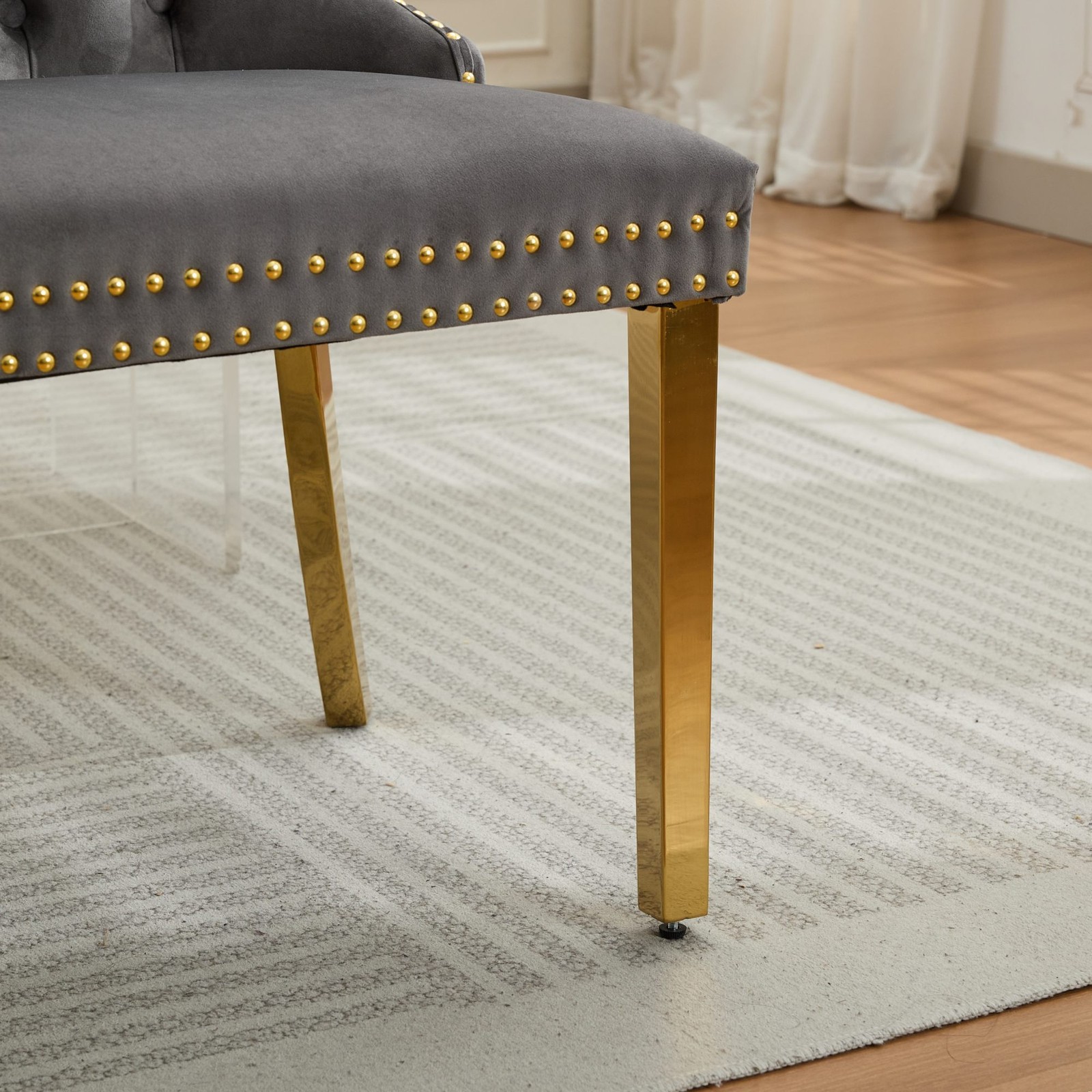 Velvet Double Dining Loveseat Bench, Kitchen & Dining Seating, 2-Seat Tufted B