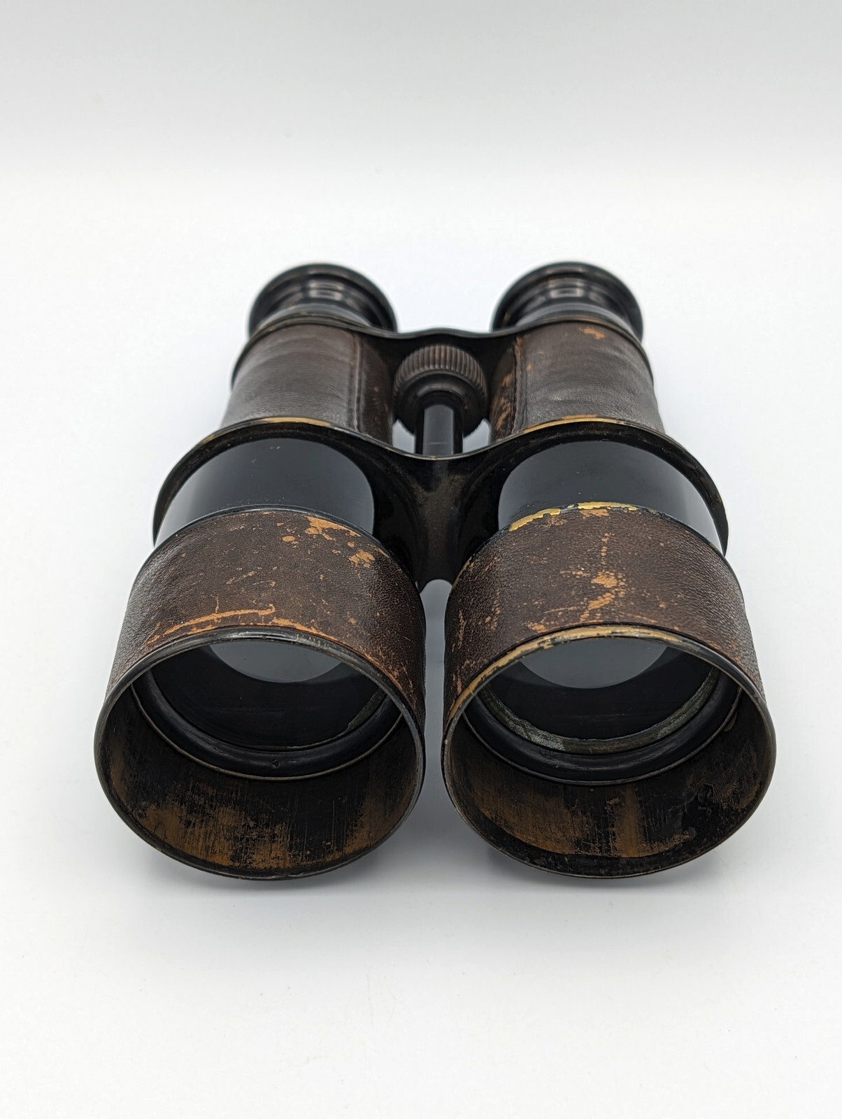 Antique Vendome Paris Binoculars Leather Wrap 6" Tall w/ Retractable Ends