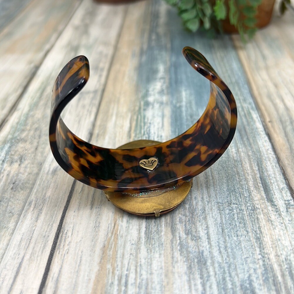 Adorned Crown Artisan Assemblage tortoise shell enamel Christmas tree bracelet