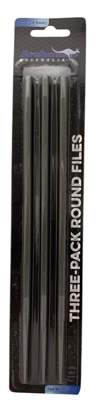 3-pack 7/32" 5.5mm Archer chain saw round files for 3/8" Pitch Chainsaw Chain