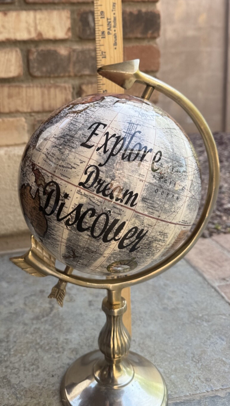 THREE HANDS Corp. Decorative Globe "Explore Dream Discover' 17"
