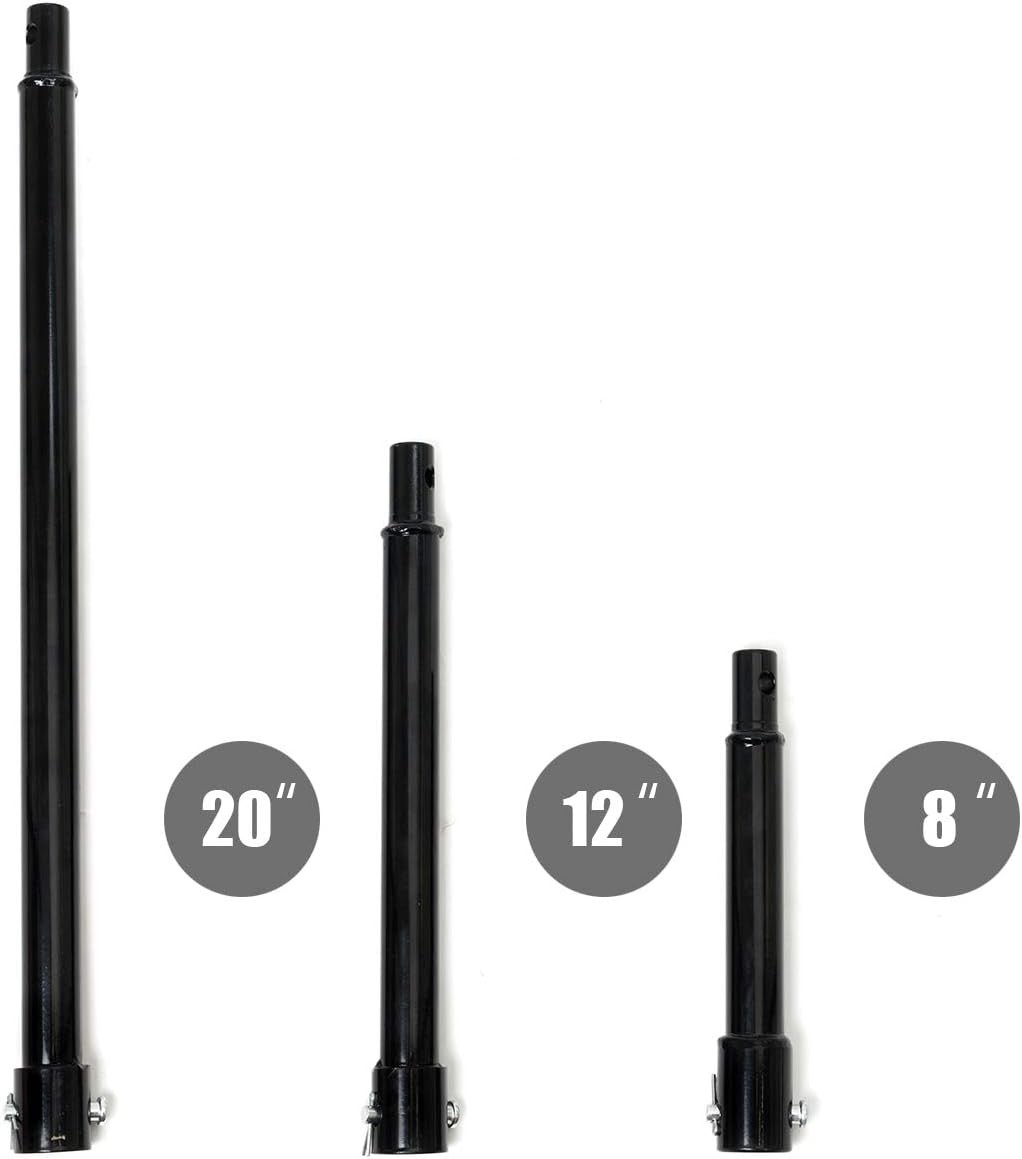 3 Piece Auger Extension Drill Bits 3/4 Inch Post Hole Digger Shaft Adapter Black