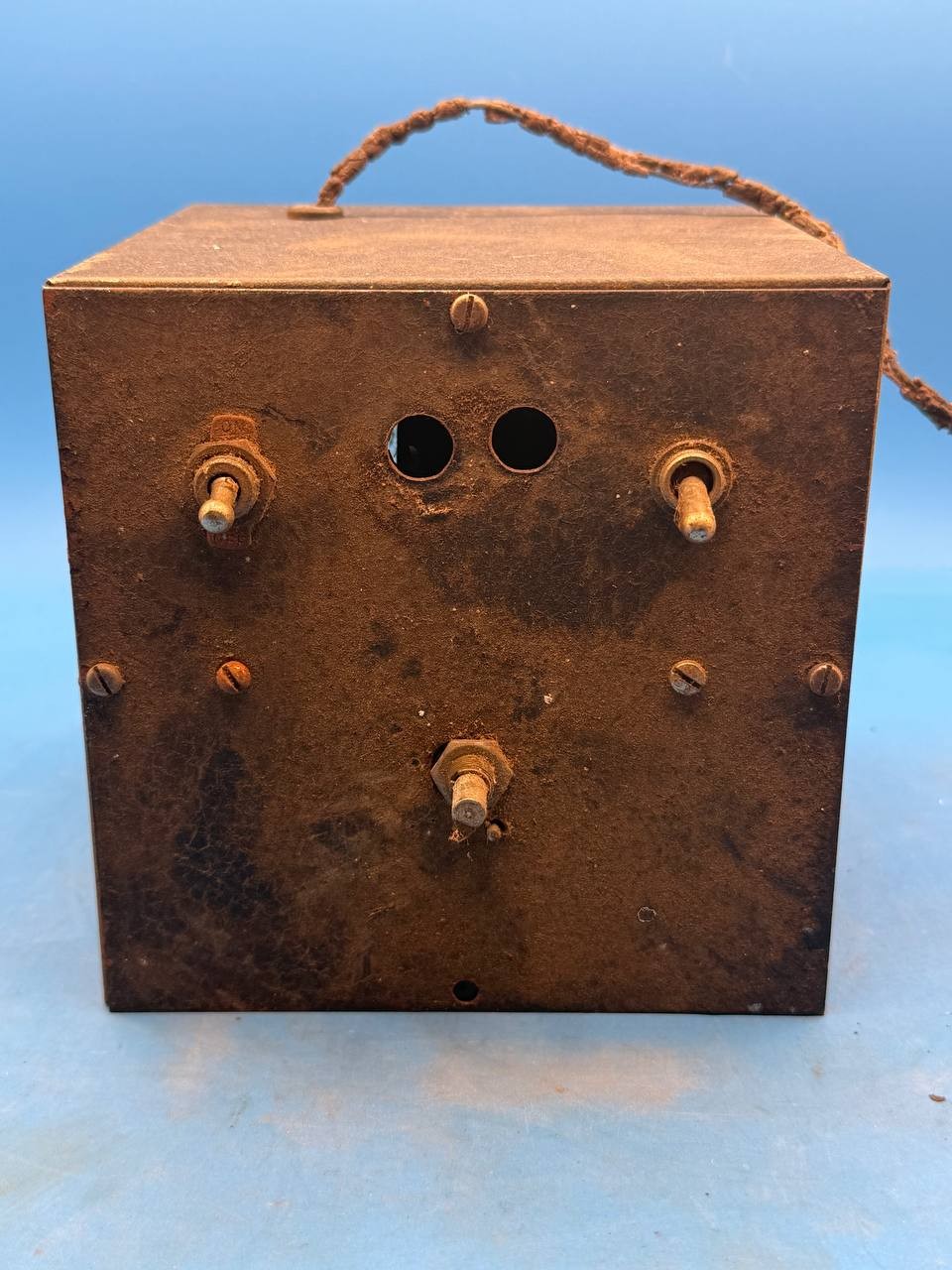 Vintage Metal Electronic Control Box w/ Cloth Power Cord Untested RE