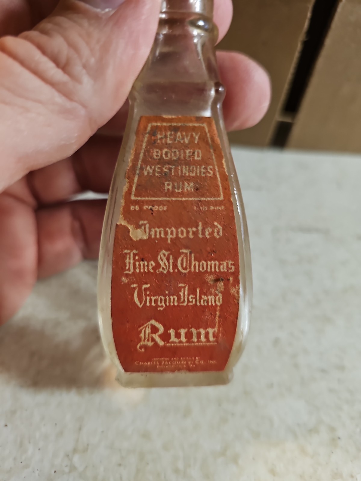 Vintage Fine St. Thomas Virgin Island Rum Empty Mini Bottle