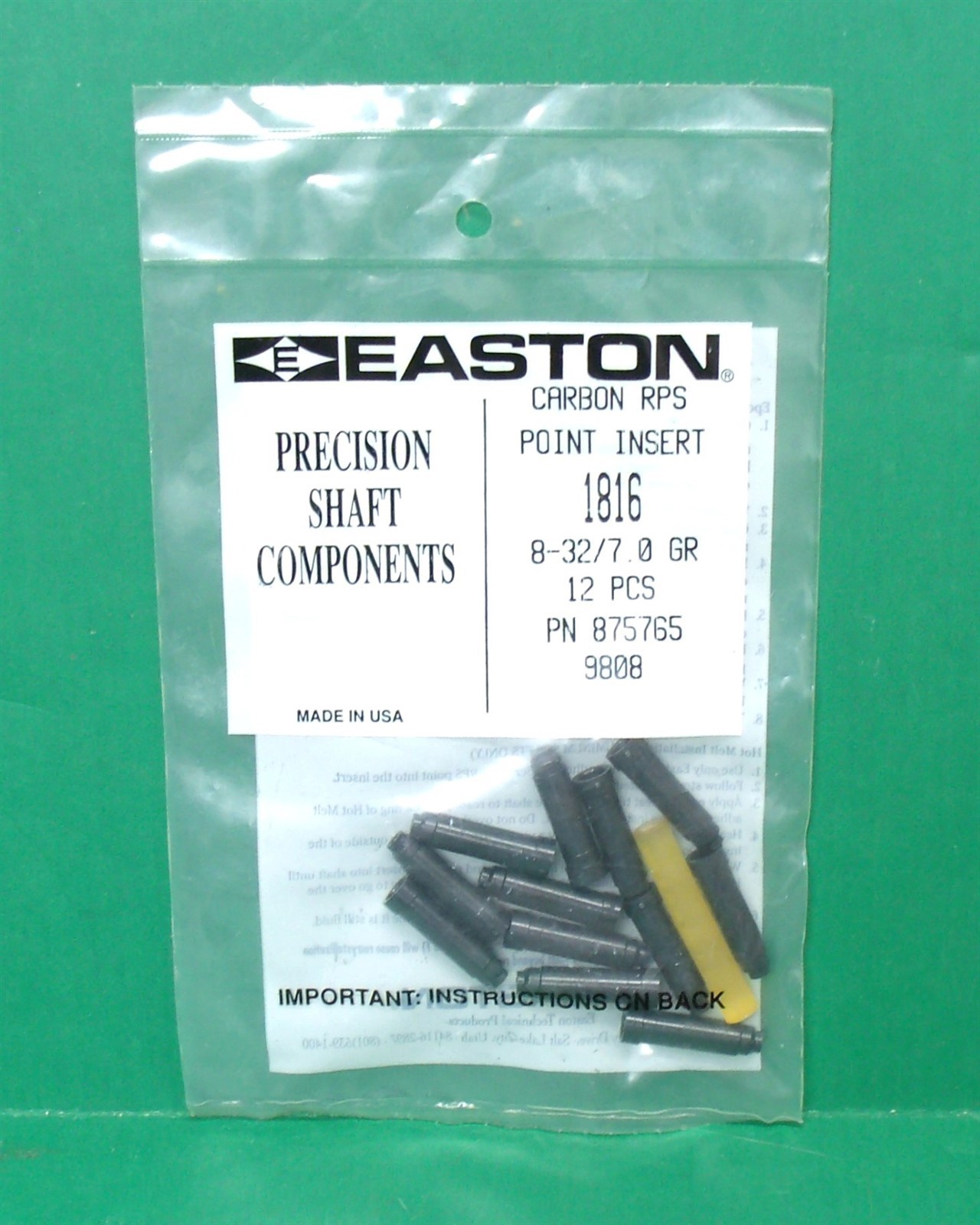 Easton Precision 1816 Carbon RPS Point Inserts - New Pack