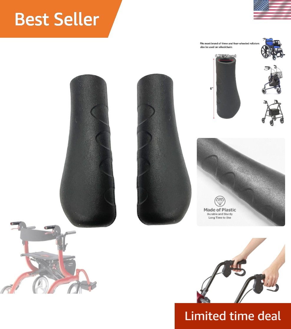 Rollator Hand Grip for Rolling Walker Replacement - 0.78" (20mm), Black-B